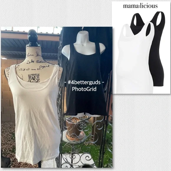 SET 3 Mama:Licious Organic Nell 2 Tanks & Isabel Maternity Crossover Midi Short - Picture 2 of 16